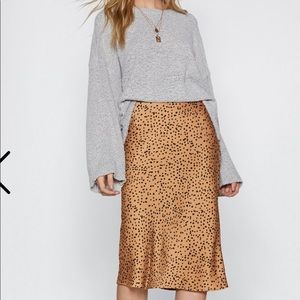 NWT Nasty Gal Satin Midi Skirt